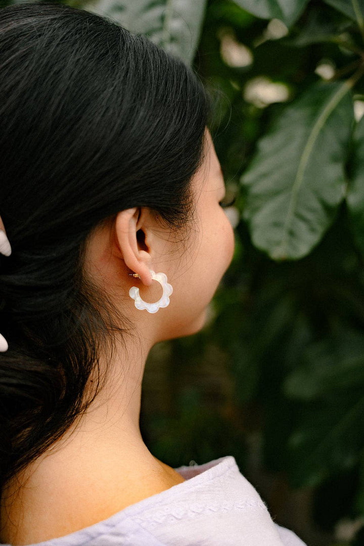 Flora Mini Hoops - Opalite // Spring, Earrings, Jewelry SSF23
