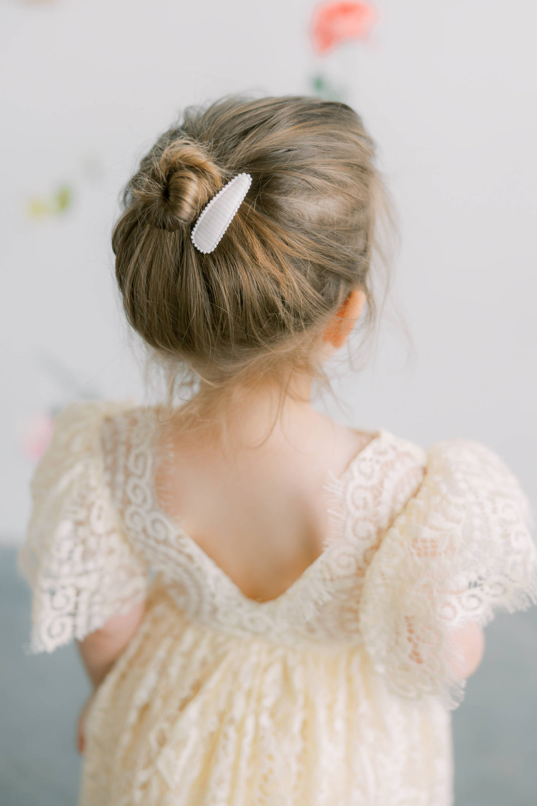 Rosa Pink Floral Fabric Hair Clips FC96