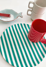 Load image into Gallery viewer, Green Stripe Dinner Plate