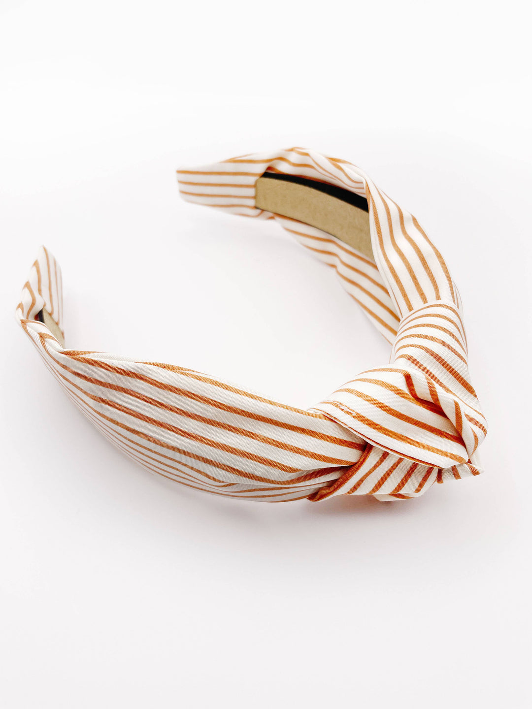Copper Striped Knotted Headbands For Women, Tan Headbands