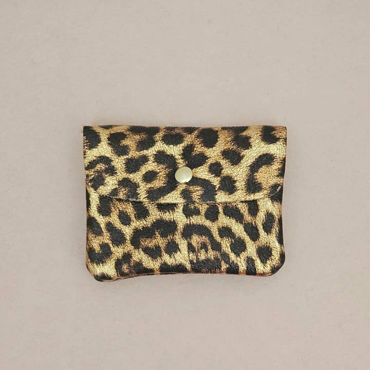 Cowhide leather coin purse Kangoobis: Taupe