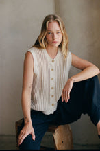 Load image into Gallery viewer, AW1054 | Knit 100% Cotton Sweater Crew Neck Buttondown Vest