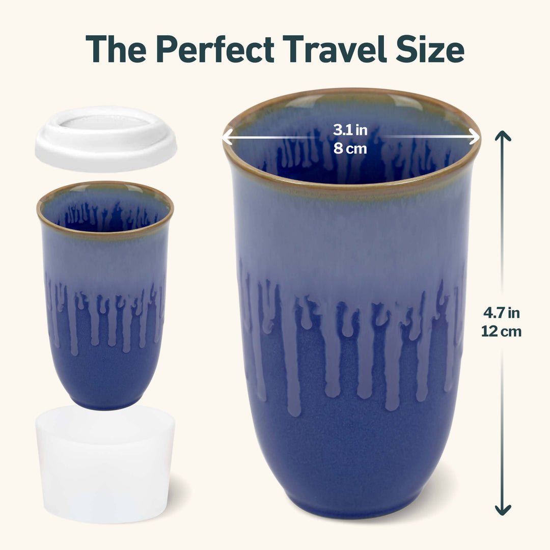 Neptune Ceramic Travel Mug – 12oz with Lid &amp; Sleeve NV26