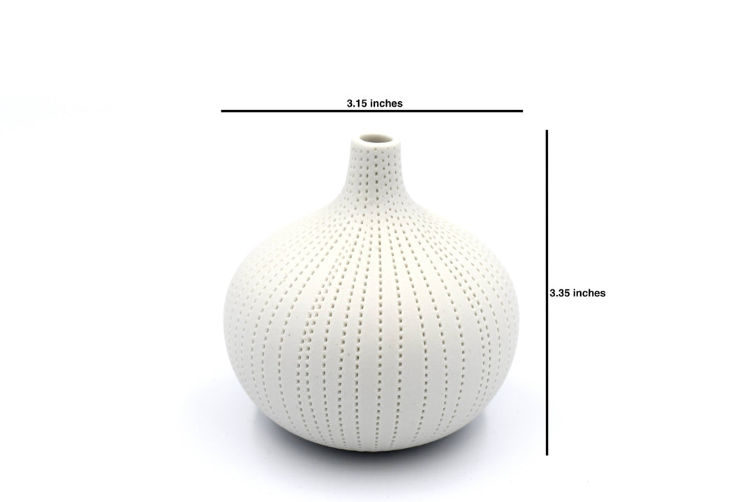 524WH13 CONGO TINY L-Handcrafted Porcelain Bud Vase
