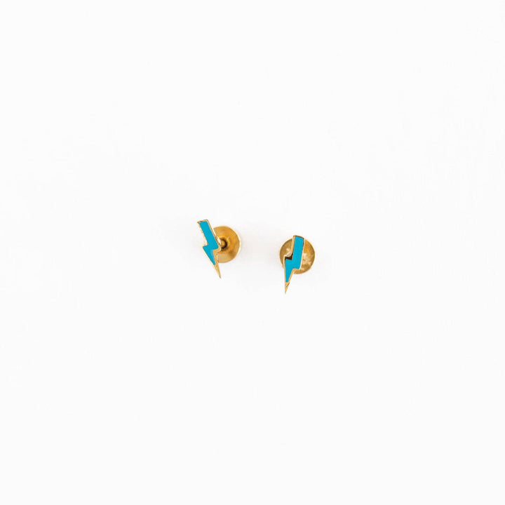 Bolt Stud Earrings - Hypoallergenic, Flat Back, Girl Gift PPE28