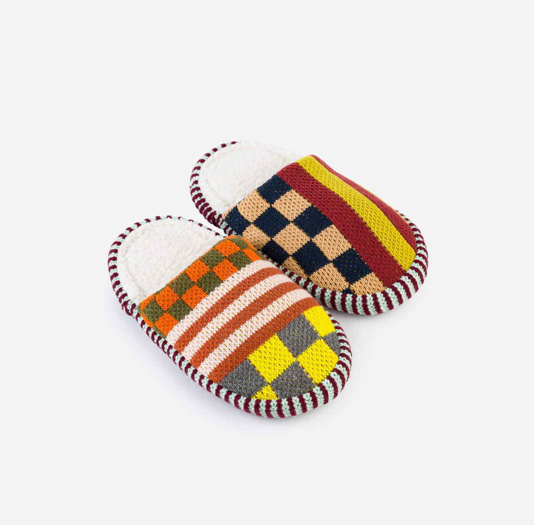 Pattern Patch Slide Slippers VR947