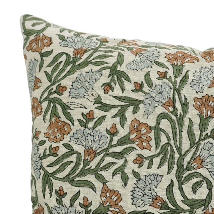Traditional Block Linen Blend Pillow Cover - Thorny Stems FB03