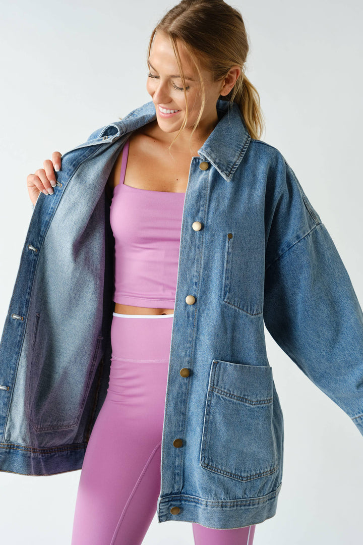 Boxy-Cut Denim Jacket KJ55
