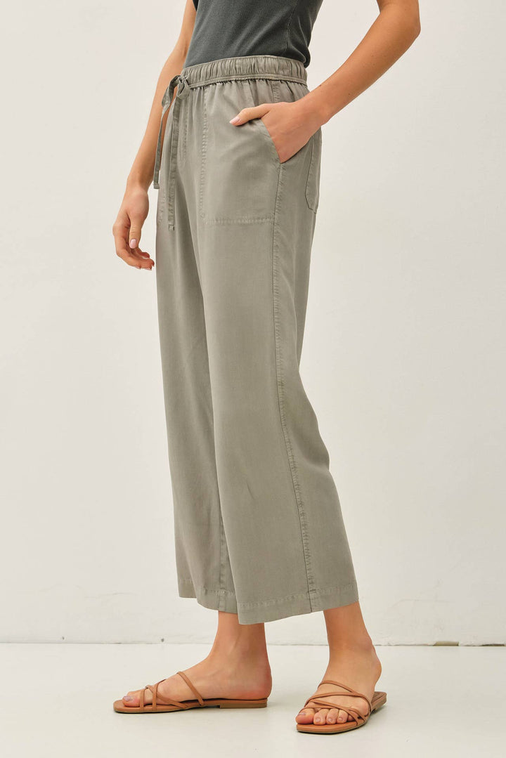 TENCEL DRAWSTRING WIDE LEG PANTS BC234