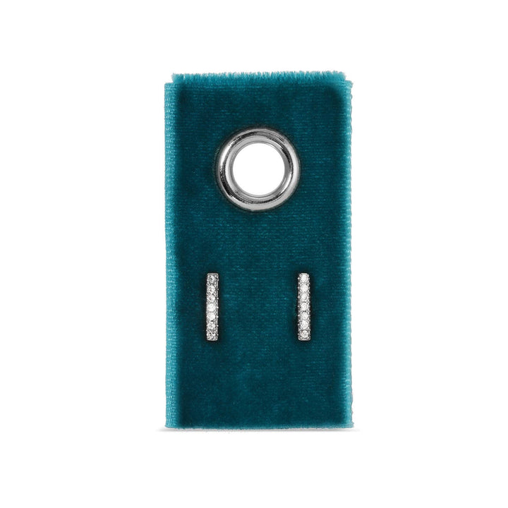 Pave Bar Studs On Velvet Gift Tag SP983