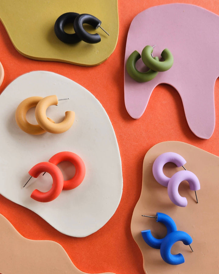 Polymer Clay Chunky Mini Hoop by Made by Maeberry 1" Hoop