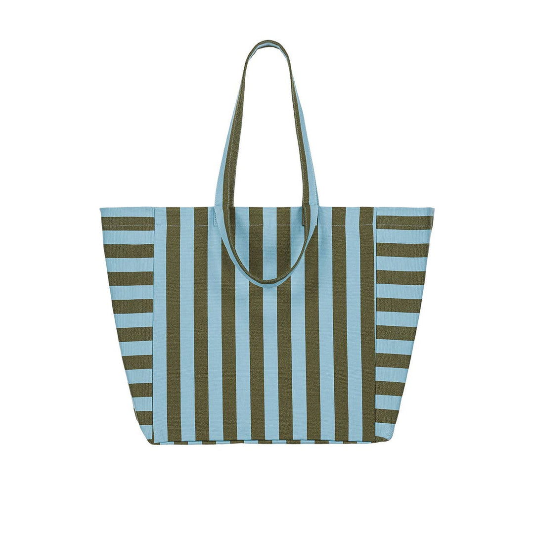 ELISA TOTE BAG STRIPES  OLIVE / BLUE