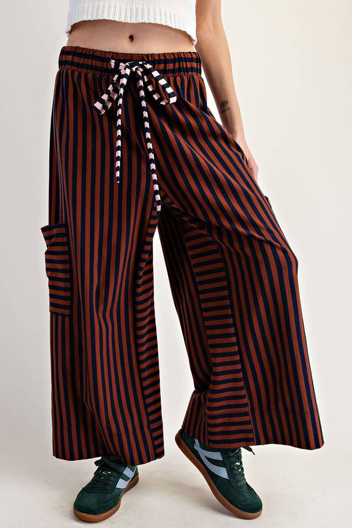 PL7632 - STRIPED SIDE POCKET PANTS