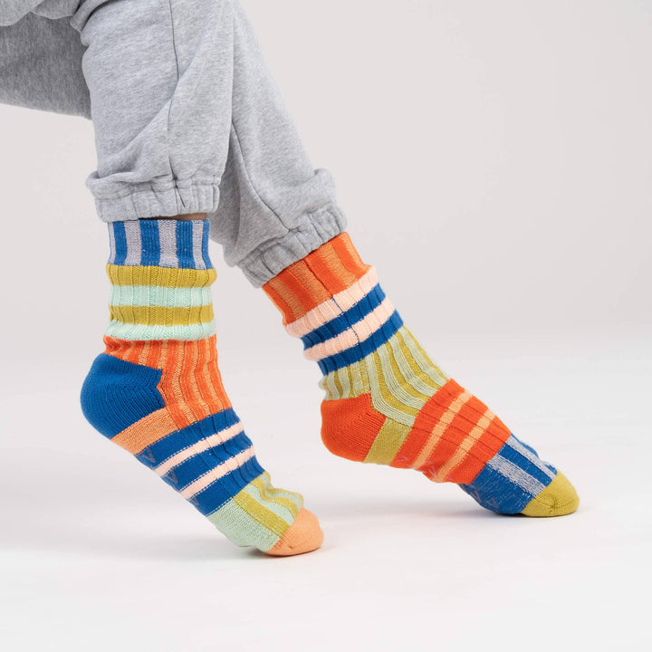 Patchwork Stripe House Socks