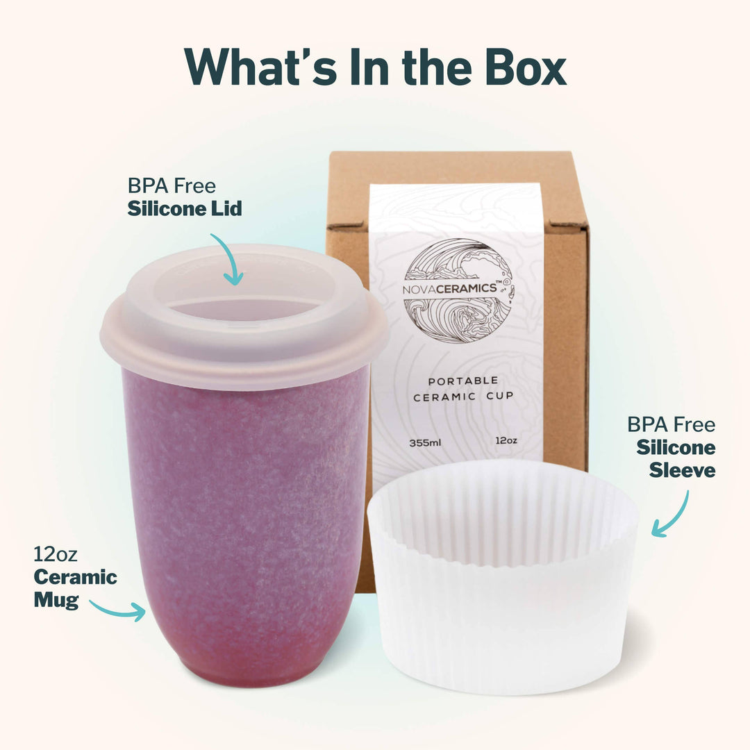 Astral Bloom Ceramic Travel Mug – 12oz Reusable Cup NV27
