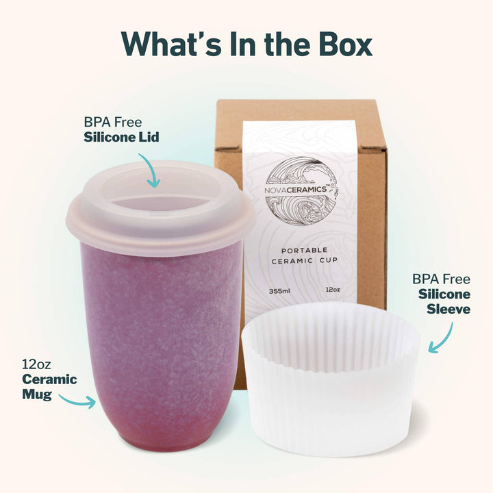 Astral Bloom Ceramic Travel Mug – 12oz Reusable Cup NV27