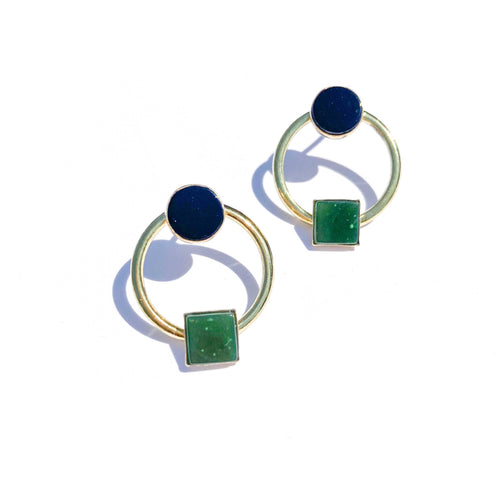 Onyx + Wyoming Jade Duality Earrings MS16
