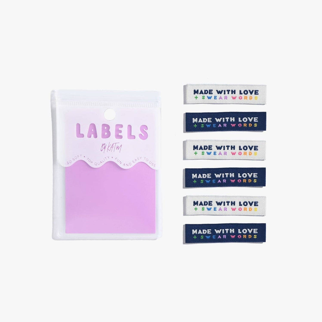 Made with Love &amp; Swear Words Woven Labels | Case of 6 Units