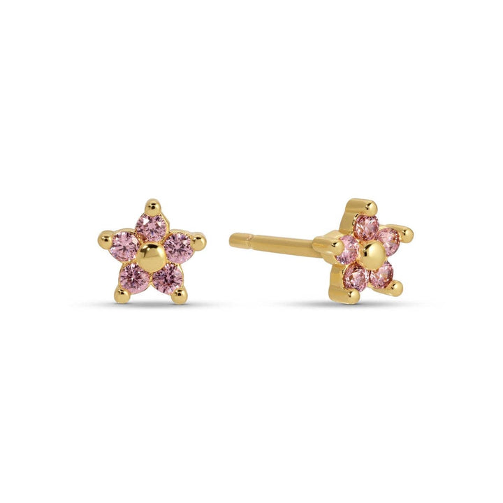 Delicate Flower Studs on Velvet Tag SP403