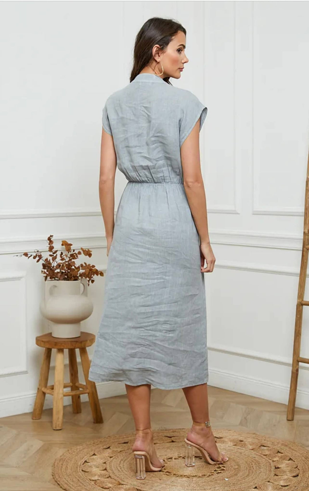 Long dresses in 100% Linen LL6085