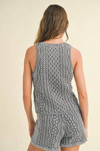 Load image into Gallery viewer, T3371ST DYE AND WASH CABLE KNITTED TOP