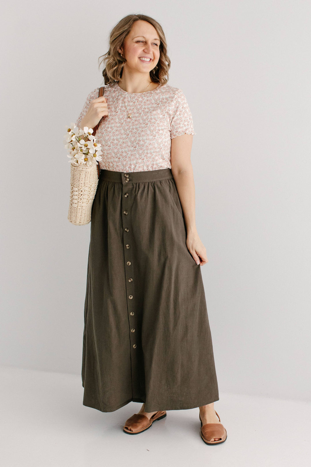 Tirzah Button Front Maxi Skirt MSE22