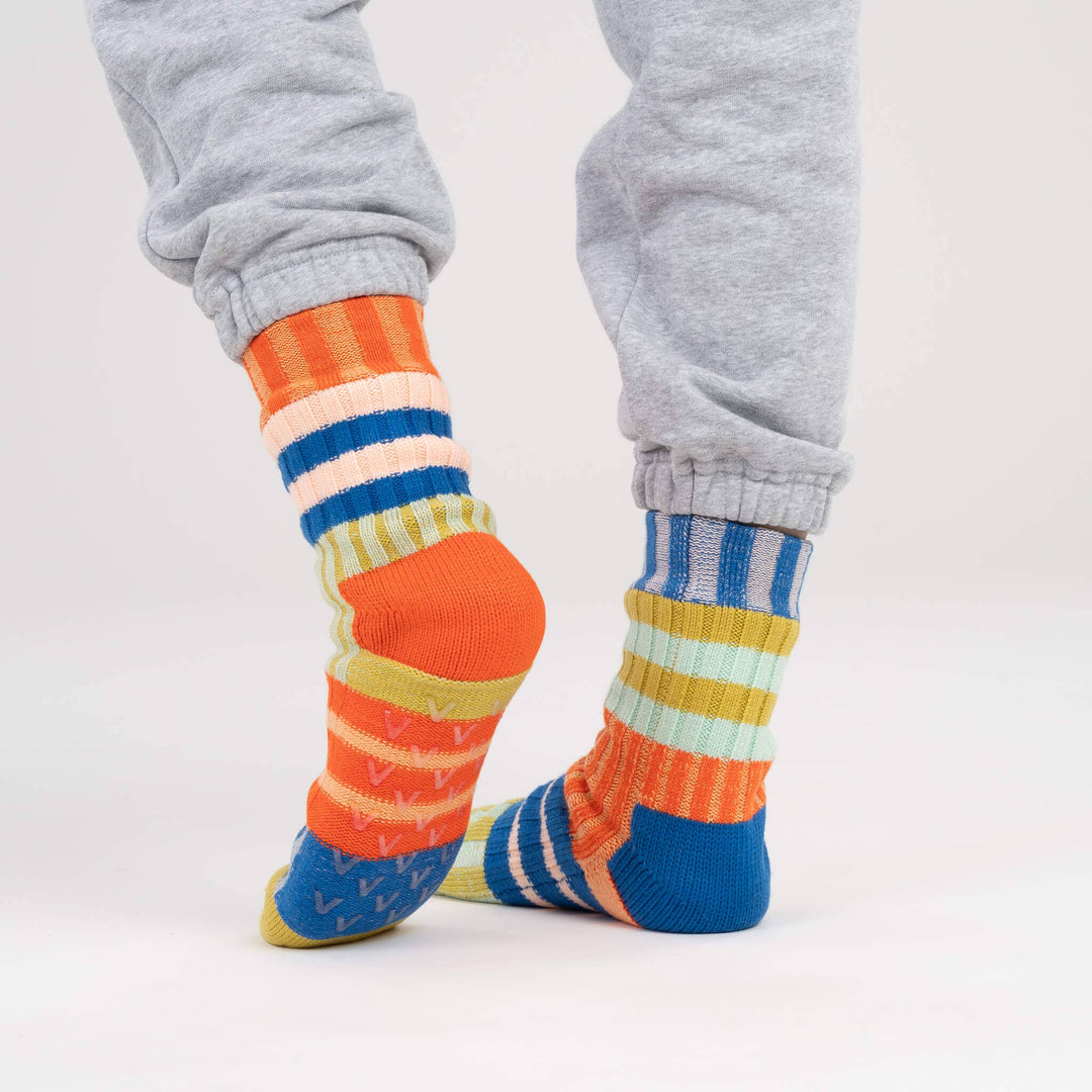 Patchwork Stripe House Socks