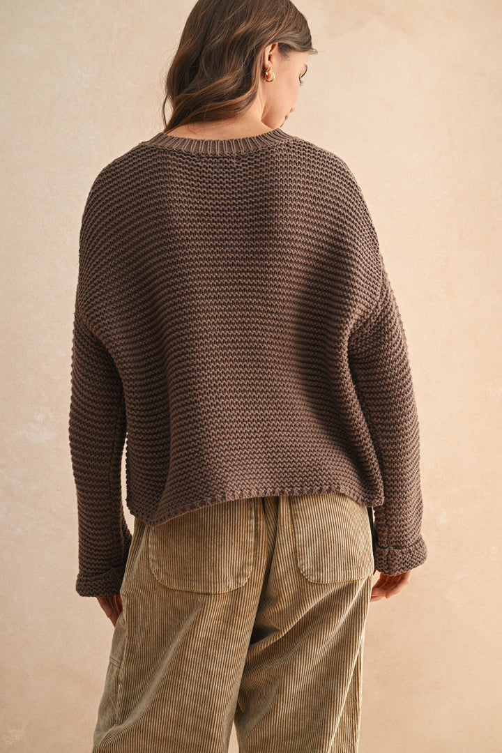 T2694   ROUND NECK SWEATER KNITTED TOP