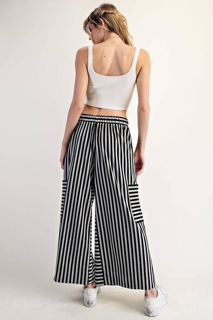PL7632 - STRIPED SIDE POCKET PANTS
