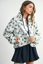 Load image into Gallery viewer, Floral Print Fluffy Fleece Jacket - BM811