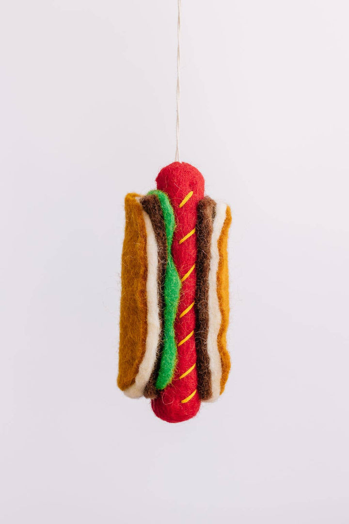 Handmade Hot Dog Felt Ornament NV25