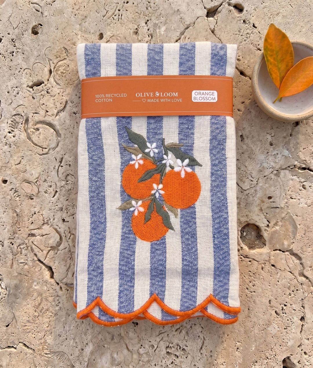 Orange Blossom Embroidered Dinner Napkins, Set of 4