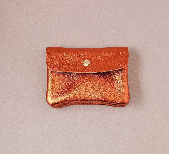 Metallic leather Kangoo wallet: Red RM233