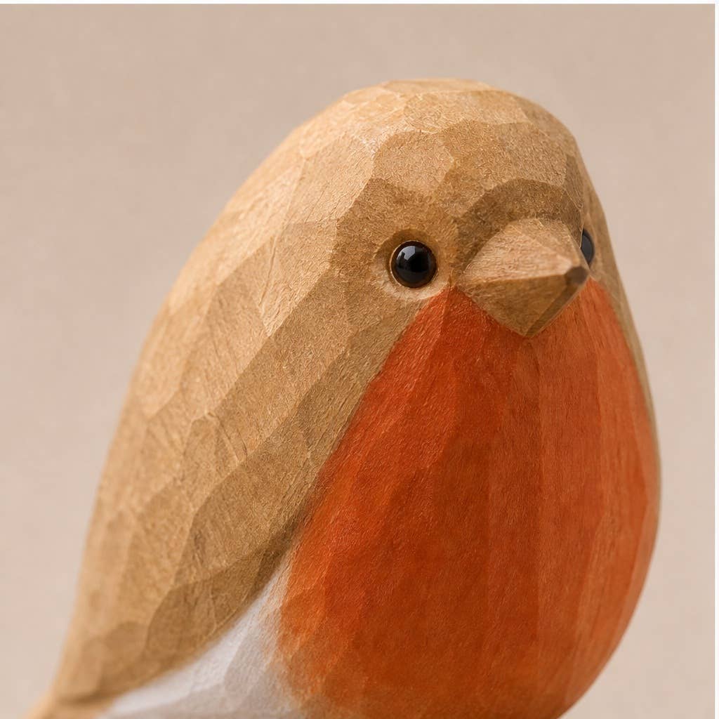 Artisan Hand-Carved Basswood Bird Figurine