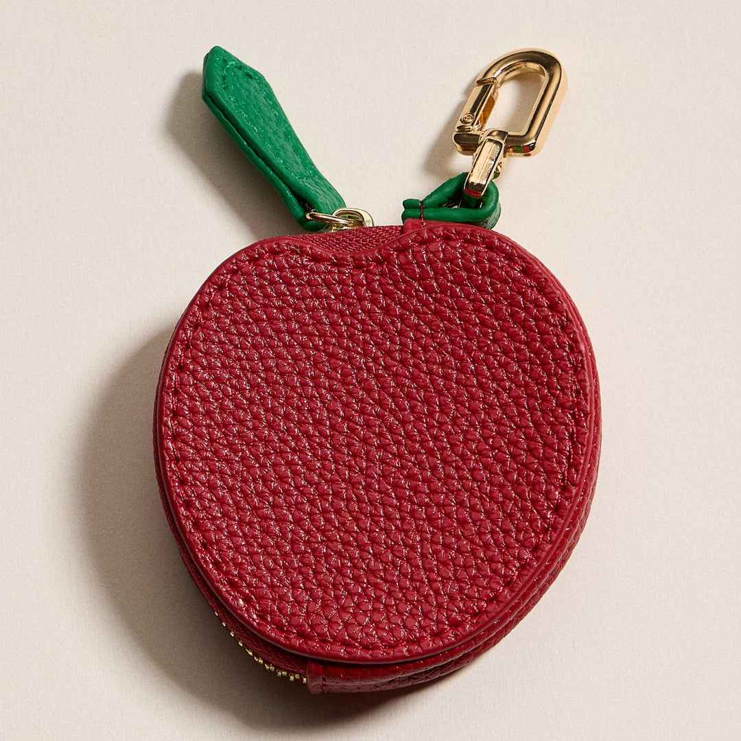 Apple Coin Purse with Keychain – Mini Zipper Pouch FR106