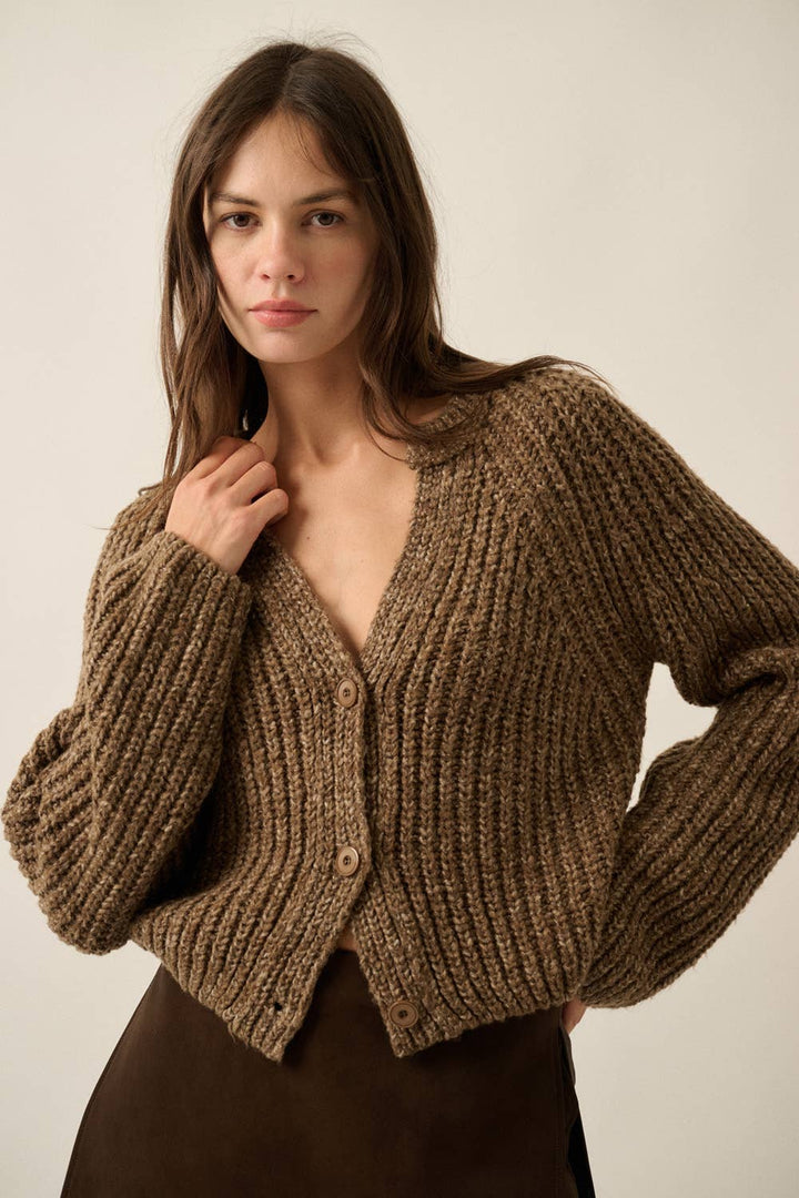 Confetti Button-Front Cardigan Sweater UT28