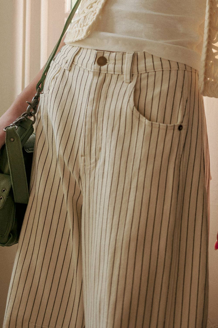 PINSTRIPED BARREL PANTS MM763
