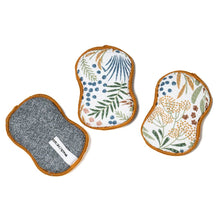 Load image into Gallery viewer, RE:Usable Sponge Set of 3 - Floral in Inca Gold