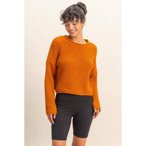 Rolled Edge Sweater HF213