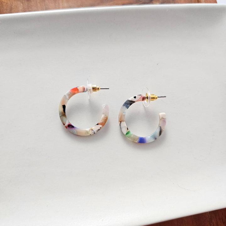 Cam Mini Hoops - Multicolor // Earrings, Gifts, Jewelry, Fall SS602