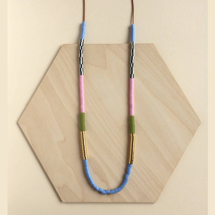 Bel Air Necklace - Periwinkle &amp; Olive LAN4