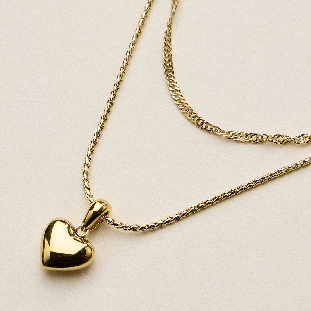 Stainless Steel Polished Heart Pendant Necklace FRN26