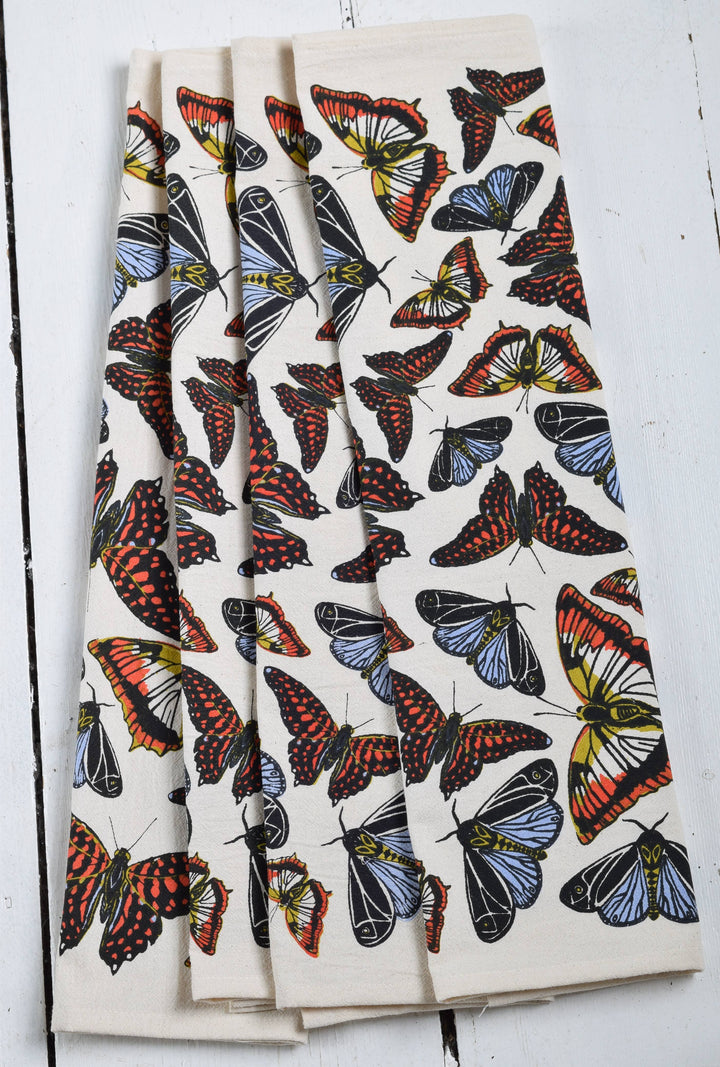 Organic Cotton Butterfly Napkins - 20" x 20" - Blue Orange HH874