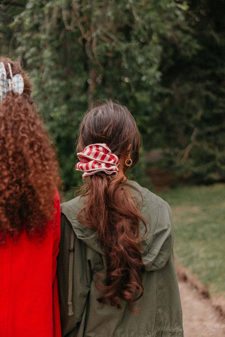 RED DENIM CORSET SCRUNCHIE