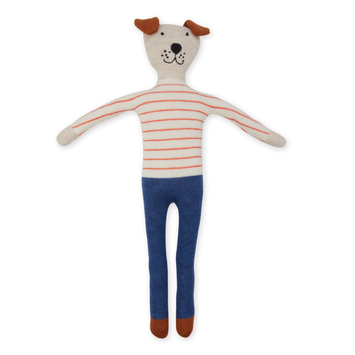 Cotton Knit Stuffed Animal Soft Toy - Dog Red