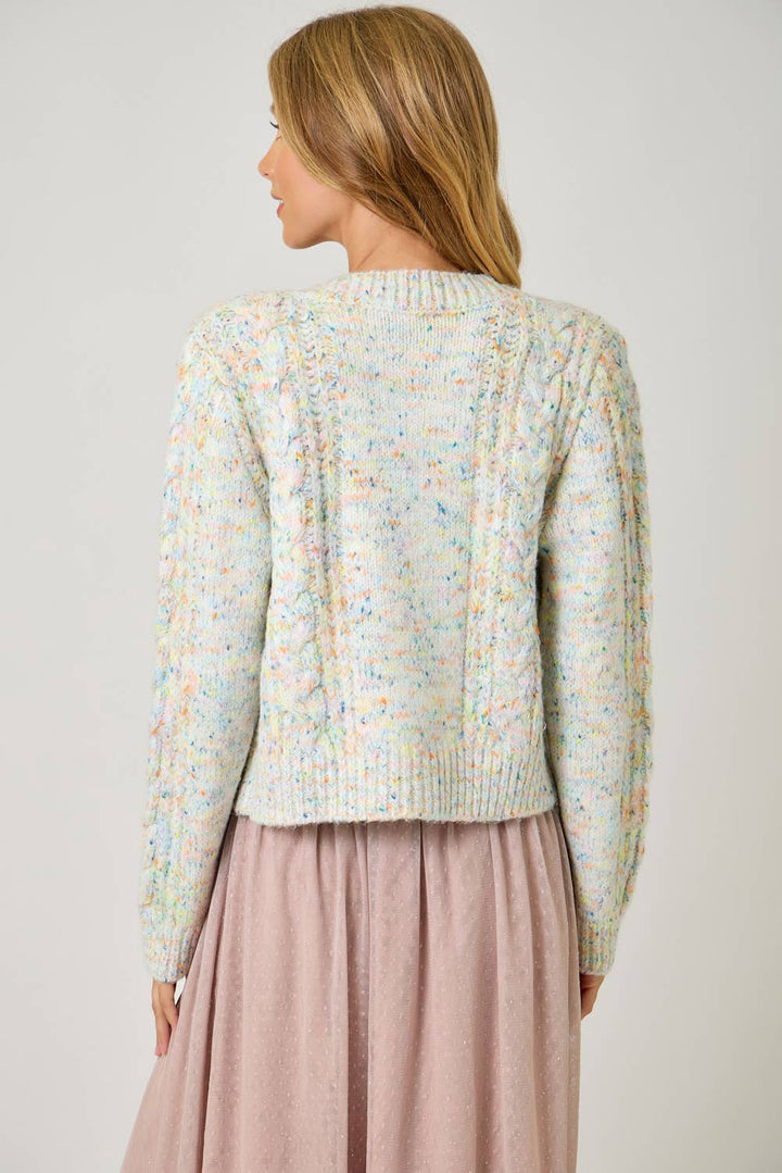 Mixed Yarn Sweater Cardigan MT245