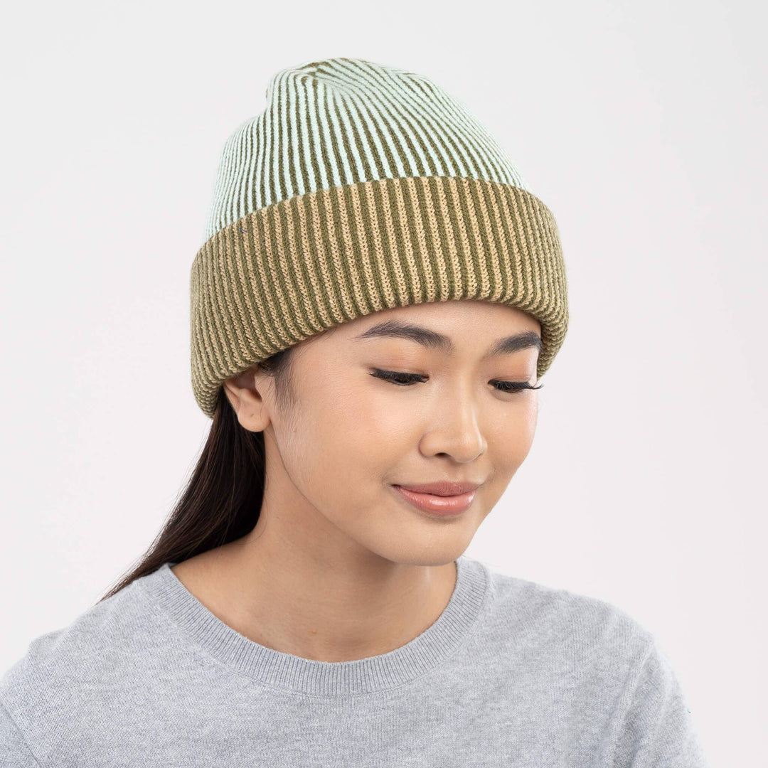 Pinstripe Plush Beanie