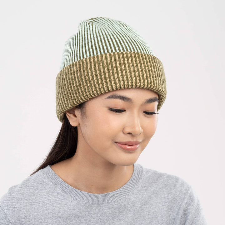 Pinstripe Plush Beanie