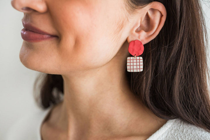 Lattice Earrings - In Poppy JN987