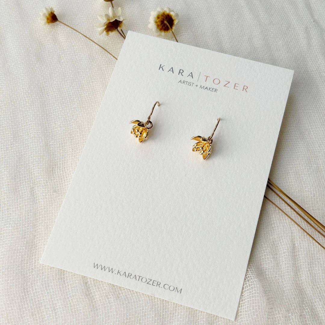 Gold Floral Dangle Earrings KT13
